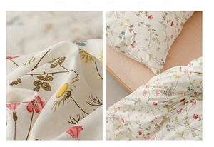 4pcs 100% Percale Cotton <strong>Floral</strong> Bed <strong>Sheet</strong> Set Yellow Flower Botanical Pattern Printed Luxury Crisp Soft Deep Pocket <strong>Fitted</strong> <strong>Sheet</strong> - Product Image 4