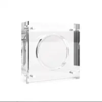 Caixa de lembrança, alta qualidade personalizada cnc gravado moeda caixa de lembrança quadrada de plástico transparente exibição de moeda acrílica caso para armazenamento