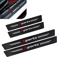 Nouveauté : 4 autocollants universels en fibre de carbone pour protection de seuil de porte de voiture, anti-rayures, protection de plaque de seuil de porte