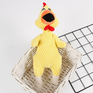 Giocattolo da masticare per cani in lattice ecologico rosa da urlo di pollo peluche che fa il suono della palla sollievo dalla noia per cani e gatti - Product Image 1