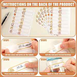 Cartoon Stickers Roll Rectangular Writable Paper Labels For Kids School Stationery Variety Animal Design - Product Image 4