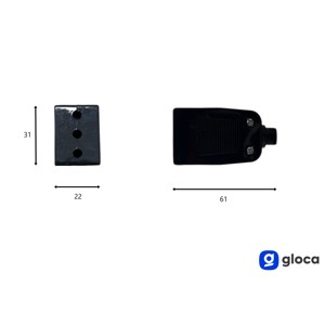 Prise murale Gloca Flying Socket 10A 2P+T noire, norme italienne 250V, lot de 5 - Product Image 2