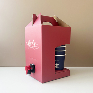 Contenitore Personalizzato per Caffè da Asporto, Scatola in Carta Kraft per Imballaggio di Caffè e Tè con Porta Tazza - Product Image 1
