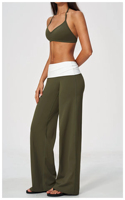Nouvel ensemble de yoga 3 pièces pour femme : veste courte zippée, soutien-gorge de sport à col en V et pantalon large taille haute