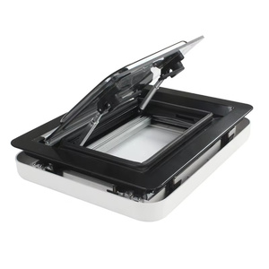 Ventana para caravana, Ventana para autocaravana de doble acristalamiento de acrílico, Ventilación abatible, Ventana para autocaravana con mosquitera y cortina - Product Image 3