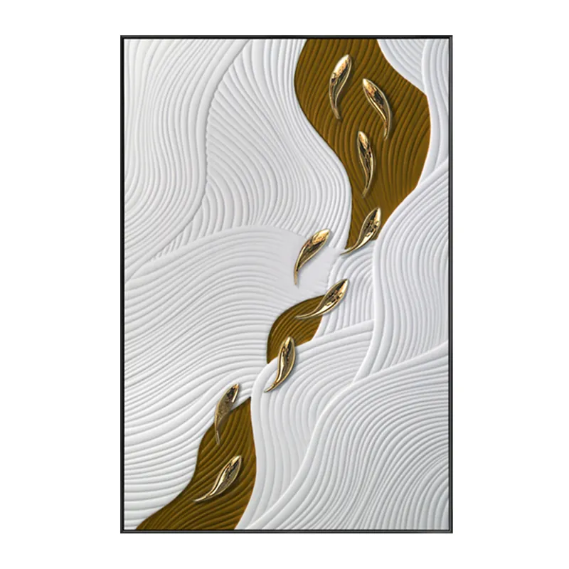 لوحة جدارية ثلاثية الأبعاد, لوحة جدارية خشبية بأشكال سمكة من ناين كوي ثلاثية الأبعاد مرسومة يدويًا