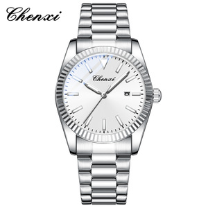 Montre de couple CHENXI 684, tendance mode, bracelet <span class=keywords><strong>en</strong></span> acier inoxydable, montre homme femme, calendrier, lumineuse, étanche, montre à quartz pour couple - Product Image 1