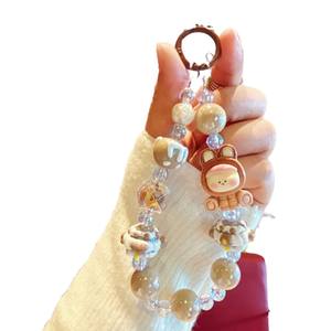 새로운 만화 인형 리리스 휴대폰 케이스 걸이 체인 핸드 페인팅 비즈 키체인 아크릴 귀여운 폰 체인 소녀용 - Product Image 5