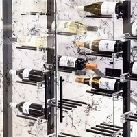 Porte-bouteilles mural en acier inoxydable moderne et luxueux, personnalisable, avec crochets pour bouteilles, pour la maison, le bar, le restaurant
