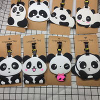 Étiquettes de bagages en PVC souple en forme de panda de Chine, souvenirs touristiques du Sichuan, cartes d'embarquement pour avion, sac de voyage