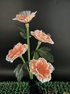 Lámpara de jardín de fibra óptica cambiante Multicolor de energía Solar IP65 Flor de peonía Artificial iluminación decorativa paisaje Acción de Gracias - Product Image 5