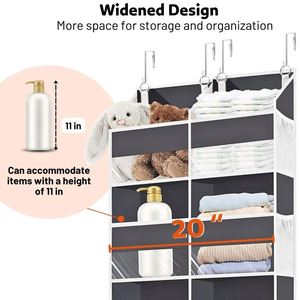 Organisateur de vêtements mural 2-en-1 multicouche en acier inoxydable et PVC, grande capacité de rangement, en tissu non tissé pour porte arrière - Product Image 5