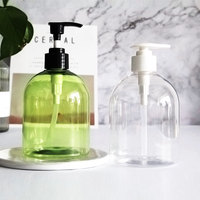 Bouteille PET vert clair 300ml 500ml avec pompe à lotion, distributeur en plastique vert citron, emballage pour savon liquide et shampoing, vente en gros en vrac