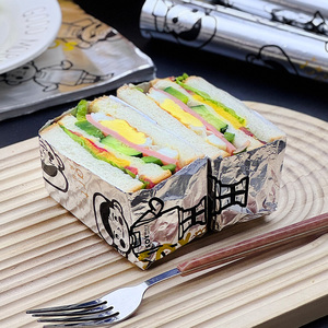 Foglio di alluminio a nido d'ape isolato stampato personalizzato Sandwich da asporto formaggio Burger carta avvolta - Product Image 5