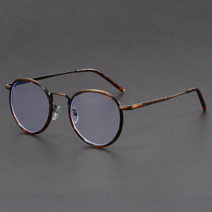 Gafas Redondas Retro Anti-Luz Azul con Lentes AC para Miopía, Alta Miopía, Unisex, Adultos, Gafas de Sol Marrones - Product Image 2