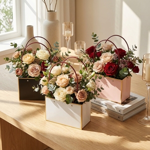 Bolsa de Papel Biodegradable para Envolver Ramos de Flores con Asa, Cajas Rectangulares para Floristería, Decoración para el Día de la Madre y Bodas - Product Image 6