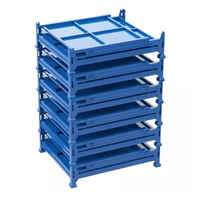 Palette de stockage en fil métallique pliable robuste, boîte à palettes en fer
