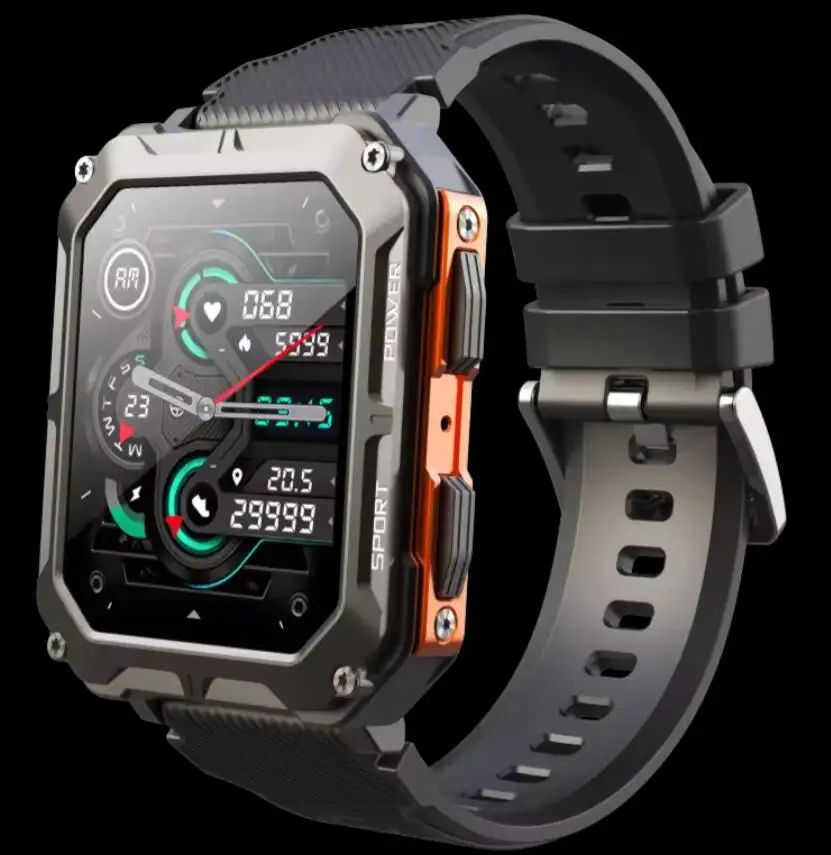 2024 Buitensport C20 Pro Smartwatch Ip68 Waterdicht 380Mah Lange Tijd Standby Android Reloj Inteligente Smart Watch