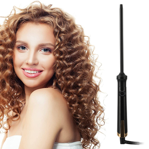 Rizador de Pelo Extra Delgado de 9 mm, Barril Largo de 200 mm, Estilizador de Cerámica para Rizos Pequeños y Apurados, Plancha Profesional de Salón - Product Image 1
