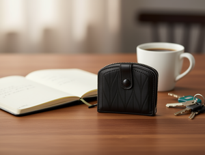 Portafoglio Porta Carte 4 Pollici in Pelle PU con Chiusura a Cerniera Stile Minimalista Motivo Tinta Unita Spessore 35 Mm Peso 70 G - Product Image 2