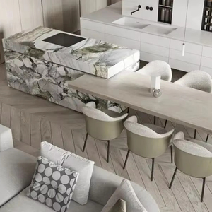 Gabinetes de Cocina de Mármol de Lujo Europeos, Diseño Moderno, Juego de Comedor Ecológico para Espacios de Cocina de Hoteles y Restaurantes - Product Image 5