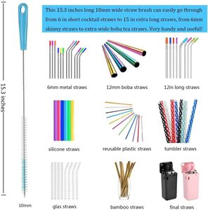 Lot de 8 brosses de nettoyage bleues à long manche pour bouteilles étroites, thermos, bouteilles de vin/bière, abreuvoirs pour colibris et nettoyage sportif - Product Image 3