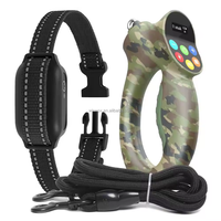 2-in-1 Luxus-Hundehalsband und -Leine aus Nylon mit Fernbedienung, Schocktraining, Piepton, Vibration, 9 Stufen, 1000m Reichweite, Wasserdicht, Verstellbar, Ergonomisch