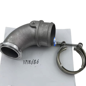 Tubo de Admisión de Aluminio Curvado para Turbocompresor Dongfeng Cummins QSB6.7, 3918686, con Abrazadera, para Reemplazo de Motor - Product Image 4