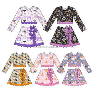 Ensemble 2 pièces en tissu yoga pour filles, motif fantôme, ourlet festonné, motif personnalisé, commande en gros pour Halloween - Product Image 4