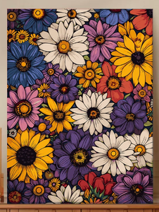 Décoration d'intérieur : <span class=keywords><strong>Peinture</strong></span> <span class=keywords><strong>acrylique</strong></span> <span class=keywords><strong>tournesol</strong></span> peinte <span class=keywords><strong>à</strong></span> la main, thème floral style européen, <span class=keywords><strong>peinture</strong></span> par numéros facile <span class=keywords><strong>à</strong></span> réaliser soi-même - Product Image 4