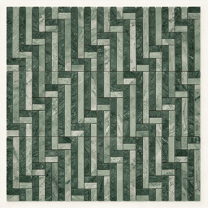 Mosaico de Mármol Verde Oscuro de la India, Mosaico de Mármol Esmeralda del Desierto, Mosaico de Piedra Verde Mixta en Espiga para Decoración de Paredes - Product Image 6