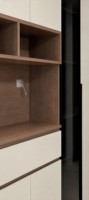 Armoire de rangement en bois massif de grande capacité, armoire minimaliste pour entrée avec 2 portes et 4 étagères pour couloir, usage domestique