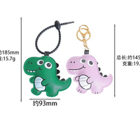 Porte-clés dinosaure en cuir créatif, pendentif de sac à dos en cuir PU, figurine de crocodile de dessin animé pour étudiant