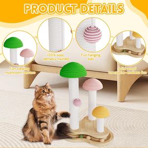 Mantar orman kedi tırmalama sütunu asılı oyuncak top dayanıklı 11.80 \ "X 11.80 \" X 17.32 \ "kedi için doğal <span class=keywords><strong>Sisal</strong></span> yavru malzemeleri - Product Image 4