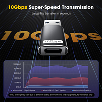 Logo personnalisé USB 3.2 vers type C adaptateur femelle 10Gbps noir connecteur AM vers CF OTG pour ordinateur portable de bureau
