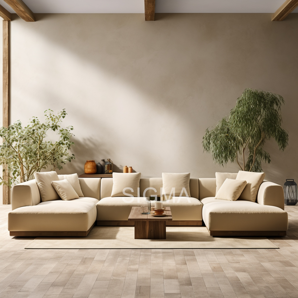 Modern Style New Arrival Fabric Sofa Couch Set U Shape Design Living Room Furniture Sofa