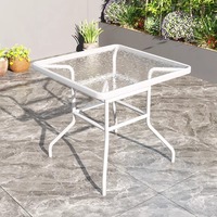Table à manger pliante en verre trempé blanc, ronde ou carrée, table de balcon, table basse