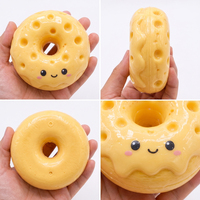 Jouet Squishy en Silicone Kawaii en Forme de Donut et de Fromage, à Remontée Lente, Anti-Stress, Jouets à Presser, Vente en Gros OEM, Cadeau Promotionnel