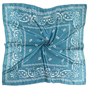 Damenmode Paisley geometrischer Digitaldruck quadratischer Seiden-Gefühl-Kopftuch vielseitiger Schal für Damen Geschenk