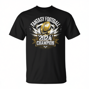 Camiseta negra para hombre talla grande del ganador del Fantasy Football Champion 2024 - Product Image 2
