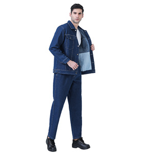 Streetwear Patchwork dames Jeans coton marque Jeans hommes coupe régulière <span class=keywords><strong>veste</strong></span> <span class=keywords><strong>Jean</strong></span> pantalon femme hommes ensembles - Product Image 2