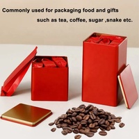 Caja de hojalata cuadrada de grado alimenticio, hermética, estilo japonés, para té a granel, chocolate y azúcar, reciclable, de metal mate.