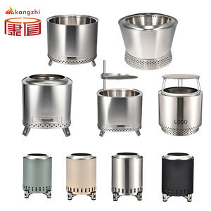 Réchaud de camping portable en acier inoxydable Kangzhi, réchaud à bois sans fumée pour la cuisson en plein air, couleurs personnalisables - Product Image 1