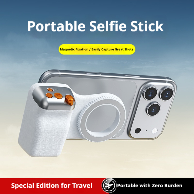 Universal Magnetic Camera Hand Grip Wireless Remote Zoom Anti-shake Photography Stabilizer Portable ABS Material White