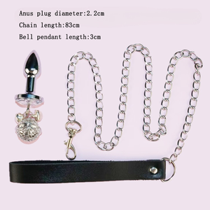Ensemble Passion de <span class=keywords><strong>plug</strong></span> <span class=keywords><strong>anal</strong></span> imperméable pour femmes adultes avec chaîne de <span class=keywords><strong>laisse</strong></span> et outils en métal - Product Image 3