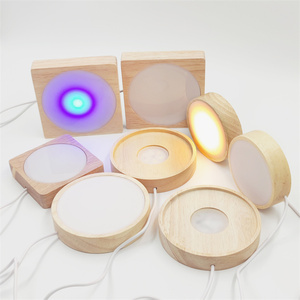 3D Kristall kugel Nachtlicht Tisch lampe mit Holz sockel für Schlafzimmer Kinder Freunde Liebhaber Geburtstags geschenke - Product Image 1