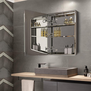 Moderno Espejo de Vanidad Rectangular de Acero Inoxidable, Montado en la Pared, <span class=keywords><strong>con</strong></span> Pantalla Táctil, Resistente al Agua y Antivaho, para Baño de Hotel - Product Image 3