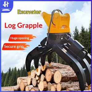 Pince hydraulique rotative multifonctionnelle à double vérin pour excavatrice, pour la manipulation de pierres et de bois, usage domestique, verger et agricole - Product Image 1