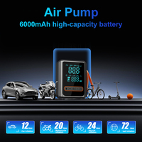 Multi 12V Plastic Portable Air Compressor Double Cylinder Digital Pressure Gauge 4x4 Tire Inflator Jump Starter Power Bank Car