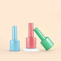 Flacons de vernis à ongles en verre carrés courts vides de 8 ml avec bouchons à pinceau